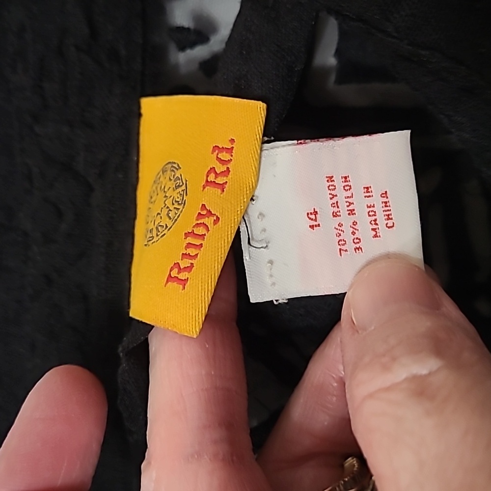 Ruby Rd Black Button-Up Shacket With Sheer Burnou… - image 3